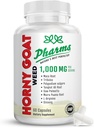 PHARMS Hornygoatweed for Men & Women (1. 000 mg) - Κάψουλες Ενέργειας & Σταματίνας με Maca Root, Tribulus, Tongkat Ali, Saw Palmetto & Ginseng - Γυναικείο & Ανδρικό Συμπλήρωμα Ενίσχυσης Απόδοσης - 60 Κάψουλες