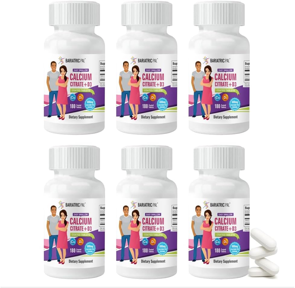 BariatricPal Easy Swallow Κιτρικό ασβέστιο (600mg) και D3 Επικαλυμμένα δισκία (180- Ημέρες προσφοράς)