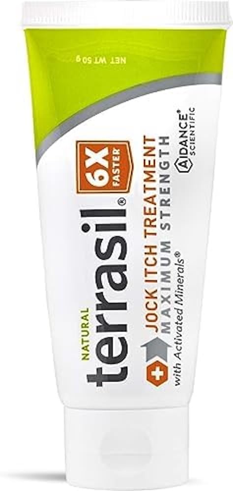 terrasil Jock Itch Αντιμυκητιασική θεραπεία Επιπλέον δύναμη -Κλινικά Αποδεδειγμένη Κλοτριμαζόλη για αποτελεσματική θεραπεία Jock Itch, Όλα-Φυσική Καταπραϋντική φροντίδα & γρήγορη ανακούφιση του Jock Itch (50g)
