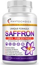 Συμπληρώματα σαφράν-100% Pure Saffron Extract Capsules-Boost Energy & Mood, Υποστήριξη Eye & Heart Health, Focus, Vision - Pure Saffron Extract 88,5 mg - Made in USA for Women & Men 60 Vegan Capsles