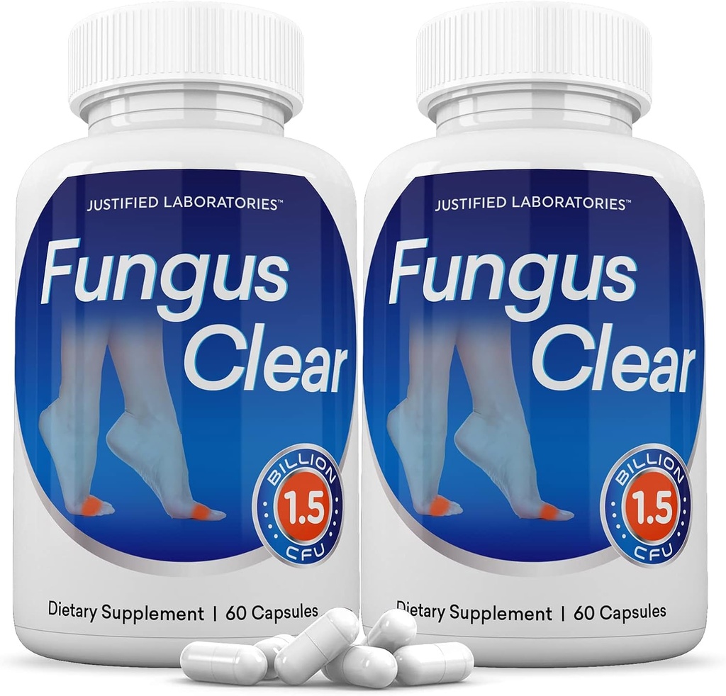 Justified Laboratories (2 Pack) Fungus Clear 1,5 Δισεκατομμύριο CFU Probiotic Pills 120 Κάψουλες