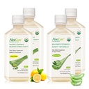 AloeCure Organic Aloe Vera Juice - 4 μπουκάλι δείγμα πακέτο - λεμόνι & φυσικό άρωμα, 4x500ml