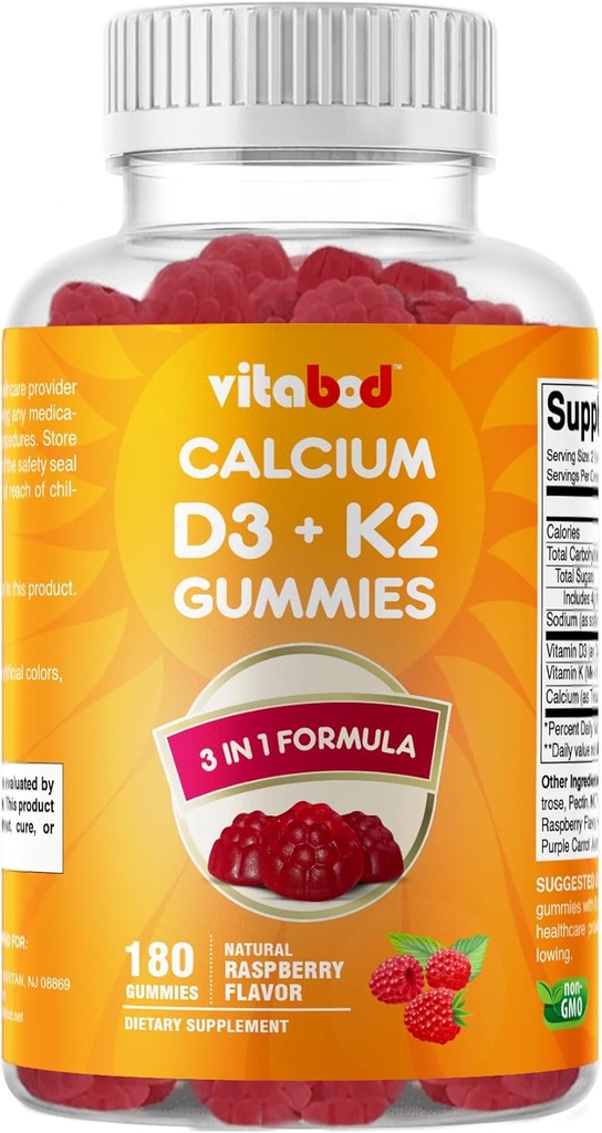 Βιταμίνη D3 + K2 Gummies – Υποστήριξη για την υγεία των οστών και της καρδιάς – 180 Pectin-based Vegan Gummies