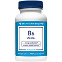 The Vitamin Shoppe Vitamin B6 25 MG - Brain Health, Mood Support & Protein Metabolism, Daily B Vitamin (100 Vegetable Capsules)