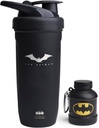 Smartshake DC Comic Bundle - Batman Protein Shaker Μπουκάλι – 900ml Leakproof Ανοξείδωτο Νερό Shaker με 50g χωνί σκόνης πρωτεΐνης