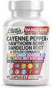 Clean Nutra Cayenne Pepper Capsules συμπλήρωμα με Hawthorn Berry, Dandelion Root, Ceylon Cinnamon, Σκόρδο, Τζίντζερ, Βερβερίνη, μηλίτη ξύδι, γαϊδουράγκαθο γάλακτος, ρίζα τεύτλων, χάπια αλόης Vera & More