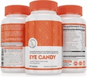Legacy Wellness Eye Candy Βιταμίνες ματιών με λουτεΐνη, Ζεαξανθίνη, Ασβέστιο, Βιοτίνη, Χαλκός, Χάπια ψευδαργύρου + Υποστηρίζει την υγεία του οράματος στη γήρανση Ενήλικες + Ελάττωση ματιών από πάρα πολύ χρόνο οθόνης, Συμπληρώματα ξηρών ματιών