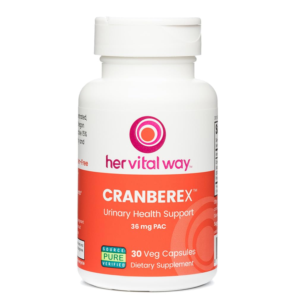 Cranberex - Χάπια βατόμουρο για γυναίκες και άνδρες - συμπλήρωμα βατόμουρο με 36mg PAC - Κάψουλες εκχύλισμα βατόμουρο για την υγεία των ούρων και την φροντίδα των νεφρών - 30 κάψουλες Veg
