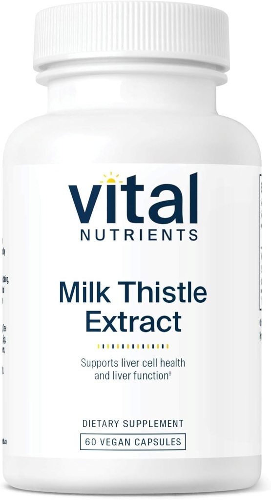 Vital Nutrients Milk Thistle Extract 250mg | Vegan Milk Thistle Supplement for Liver Function & Detox | Antioxidant Support for Glutathione Production | Gluten, Dairy, Soy Free | Non-GMO | 60 Capsules