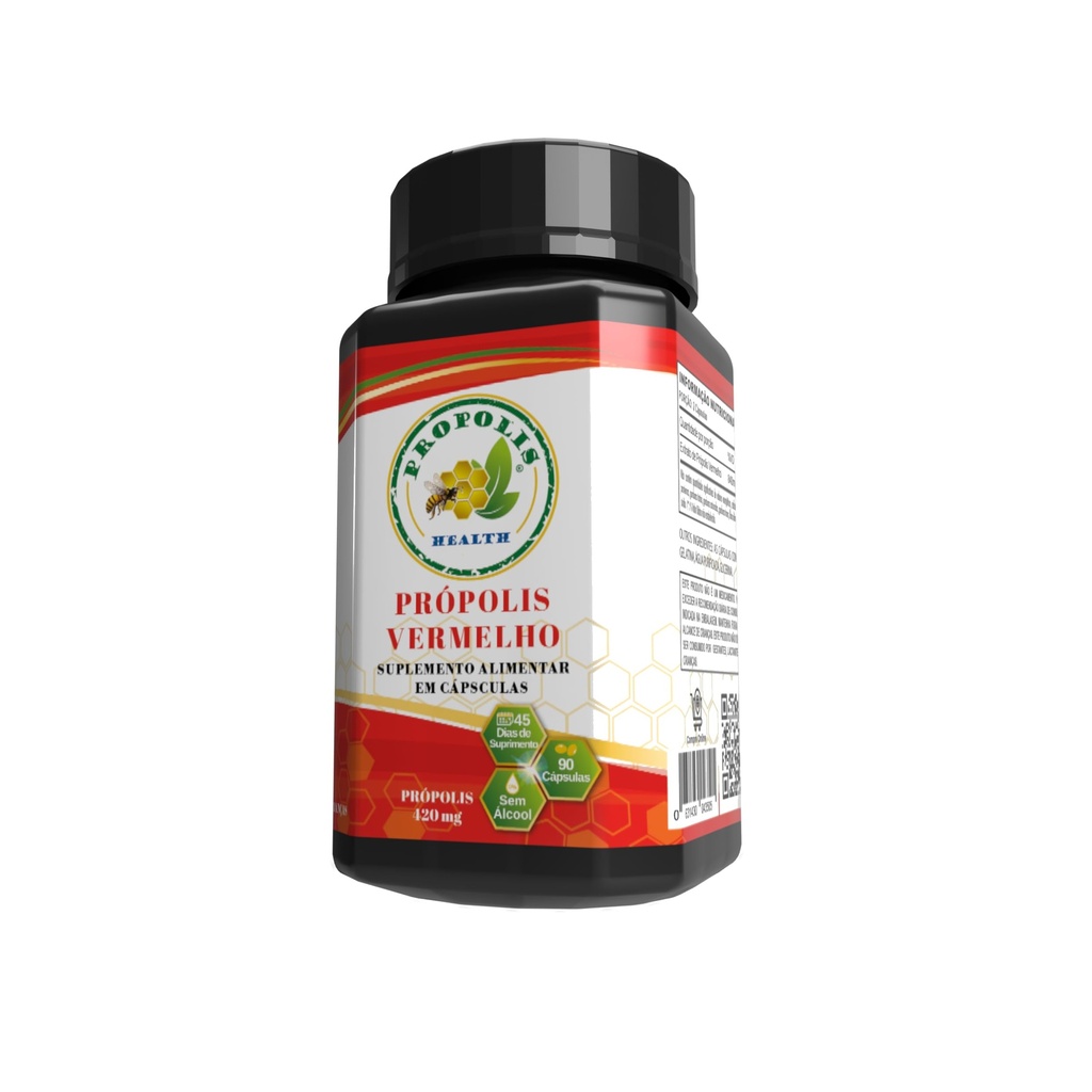 Propolis Health Red Propolis - Μέλισσα Red Propolis 90 Κάψουλες - Χωρίς αλκοόλ Original και συμπυκνωμένη Pure Propolis - 45-Ημέρα συμπλήρωμα - Βραζιλίας Red Propolis - 840mg Red Propolis