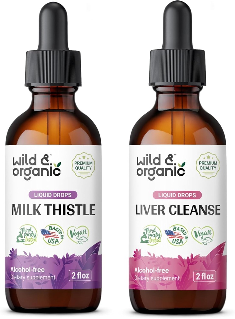 Άγριο & Βιολογικό Γάλα Thittle Βάμμα 2 fl oz & Liver Cleanse Βάμμα 2 fl oz