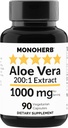 MONOHERB Αλόη Βέρα 1000 mg - Εκχύλισμα 200x - 90 Καψάκια