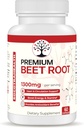 Beet Root Capsules - Premium Organic Beetroot Powder - Nitric Oxide Supplement - Heart Health, Circulation and Stamina Support - Non-GMO - 60 Vegan Capsules