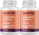 BESTVITE L-καρνιτίνης Tartrate 500mg ανά καψάκιο (240 κάψουλες) (120x2) - Όχι Stearates - Μη ΓΤΟ - Χωρίς γλουτένη