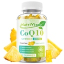 CoQ10 Gummies, Συμπλήρωμα συνένζυμου Q10 200 mg, Συμπλήρωμα υψηλής απορρόφησης CoQ10 για Κυτταρική Ενέργεια και Ανοσολογική Υγεία, Vegan, Χωρίς γλουτένη, Ανανάς Γεύση, 60 Count