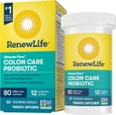 Renew Life Probiotic Colon Care Probiotic Capsules, Daily Supplement Offers Colon Support, L. Rhamnosus GG, Dairy, Soy and glute-free, 80 Billion CFU, 60 Count