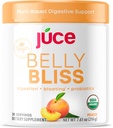 Júce Bely Bliss, Peachy Greens, 30 μερίδες, Προβιοτικά + Πράσινα, Αναπτυσσόμενα Υποστήριξη με Φυτικά Πεπτικά Ένζυμα, Συμπλήρωμα διατροφής σε σκόνη - By Terra Kai Organics