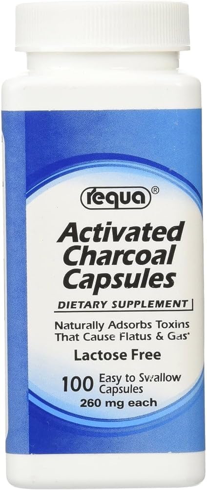 Requa Ενεργός Ανθρακός, 260 mg, 100 Count
