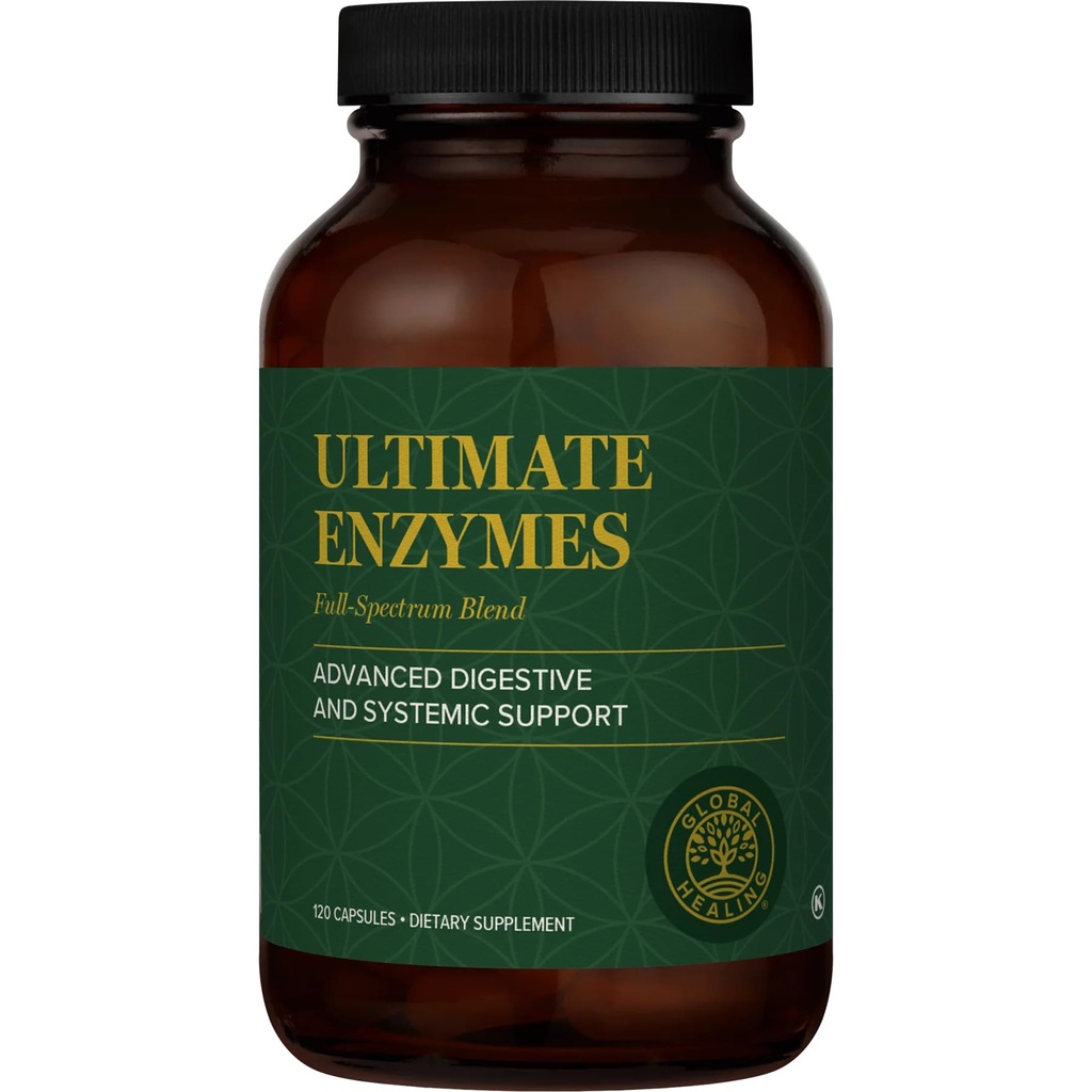 Global Healing - Ultimate Enzymes - Συστηματικό & Digestive Enzymes συμπλήρωμα για την υγιεινή πέψη, ανοσοποιητικό σύστημα Boost & Natural Gut Health, Digestive Enzyme για γυναίκες & άνδρες, Lipase