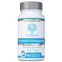 Rhodiola & Ashwagandha με L-Θεανίνη - Βραβείο Κερδίζοντας Ashwagandha KSM-66 600mg & 1500mg Rhodiola (3% Rosavins - 1% Salidrosides) ρίζα ολική ισοδύναμη - προσαρμογόνο combo- Χωρίς τεχνητά πληρώματα