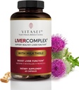 VITASEI Liver Cleanse Detox & Repair, Liver Complex W/Milk Thistle Extract, Garcinia, Curcumin C3, συμπλήρωμα βοτανικής διατροφής υποστήριξης, Detox Formul για γυναίκες & άνδρες, 60 κάψουλες