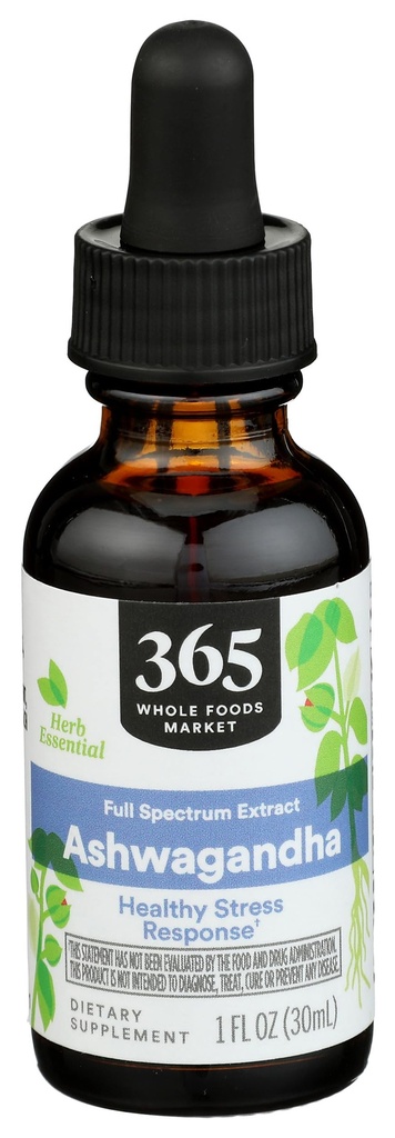 365 από Whole Foods Market, Ashwagandha Full Spectrum Extract, Υγιεινή αντίδραση στρες, 1 Fl Oz