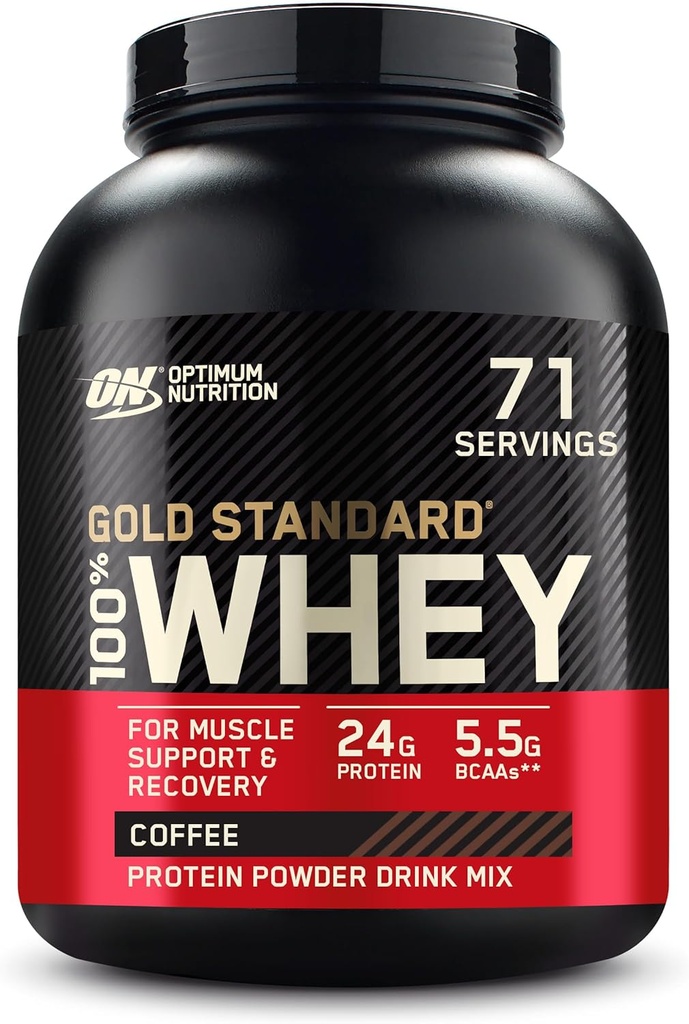 Βέλτιστη διατροφή Gold Πρότυπο 100% πρωτεΐνη Whey σκόνη, καφές, 5 λίρες (συσκευασία Μαΐου Vary)