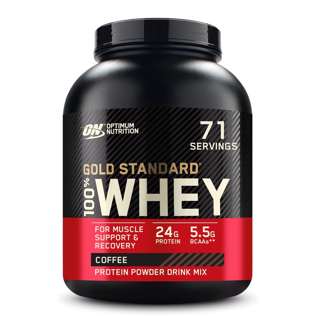 Βέλτιστη διατροφή Gold Πρότυπο 100% πρωτεΐνη Whey σκόνη, καφές, 5 λίρες (συσκευασία Μαΐου Vary)