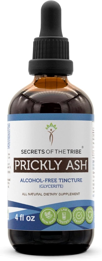 Μυστικά της Φυλής Prickly Ash Liquid Extract (Zanthoxylum Clava-herculis) Αποξηραμένη Φυλή (4 FL OZ)