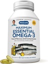 ANDREW LESSMAN Maximum Essential Omega-3 Unflavored, 60 Softgels - Ultra-Pure Omega-3 Fish Oil 1200 mg-High DHA, No Mercury Small, Easy to Swallow Fish Oil Capsules