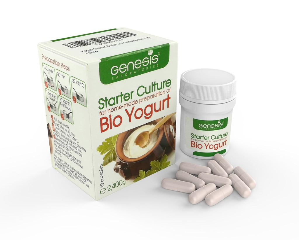 Βουλγαρική Bio Yogurt Starter Culture - Βιολογικό, σπιτικό - 10 κάψουλες για 20 λίτρα
