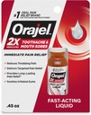 Orajel 2X Φάρμακο Οδοντόκρεμα & Πόνοι στο στόμα Υγρό, 0,45 fl oz