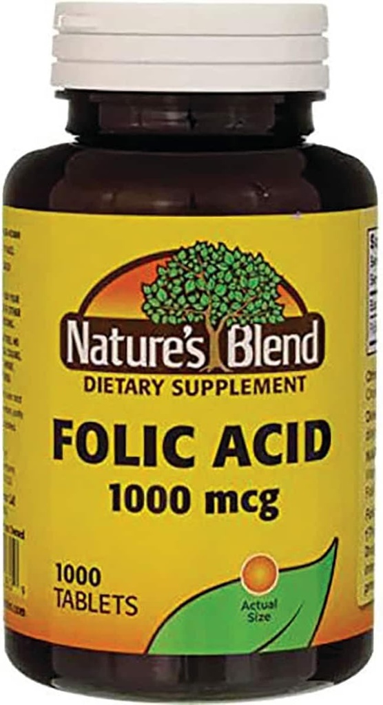 Nature's Blend Folic Acid 1000 mcg 1,000 mcg 1000 Tabs