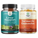 Δέσμη του ήπατος Cleanse Detox & Repair - Silymarin Milk Thittle με Dandelion Root Choline Beetroot Artichoke Extract και Turmeric Curcumin Gummies με Μαύρο πιπέρι Κουρκουμίνη σε σκόνη για κοινή υποστήριξη