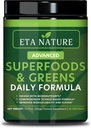 50 Super Greens Powder - Πράσινα Superfood Powder with Fruits and Fruits Supplements - Supergreens Green Powder for Energy, Digestion, Vitality & Ammunity - 30 Σερβιρίσματα Vegan και Non-GMO