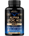 Alpha Lipoic Acid 600mg - Συμπλήρωμα ALA Αντιοξειδωτικό για Nerve, Ενέργεια & Μεταβολισμός Υποστήριξη - Επιπλέον δύναμη με Benfotiamine, B1 & B12 - Το εργαστήριο δοκιμαστεί, μη-ΓΤΟ & Vegan - 120 κάψουλες, 2 μήνες προσφοράς