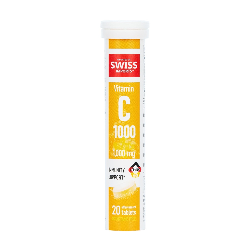 Αναβράζοντα Βιταμίνη C 1000mg Συμπλήρωμα διατροφής, 20 δισκία