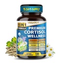 VEGATOT Organic Cortisol Wellness Complex 15-in-1 Formula with Magnesium Ashwagandha St. John's Wort Valerian Rhodiola Rosea Passionflower Chamomile
