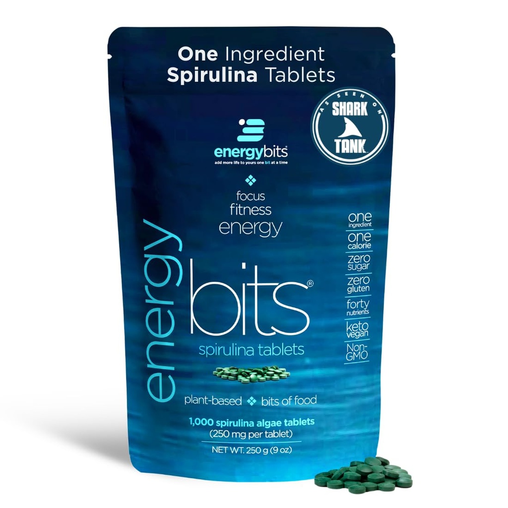 ΕΝΕΡΓΕΙΑ - Βιολογικά δισκία Spirulina - Φυτικά Algae Superfood - για Εστίαση, Καταλληλότητα, Ενέργεια - Πρωτεΐνες φυτών - Χωρίς γλουτένη - Κολλαγόνο, Βιταμίνη Β12, Ωμέγα 3 - Κετο & Vegan - 1000 δισκία άλγης