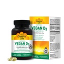 Χώρα Ζωή Vegan D3 5000 IU – Φυτική βιταμίνη D3 από τη λειχήνα – Υψηλής ισχύος ανοσοποίηση & υποστήριξη των οστών – Πιστοποιημένος Vegan, χωρίς γλουτένη, μη ΓΤΟ – 60 Softgels