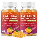 2 Συσκευασία Ασβέστιο Gummies 1000mg με βιταμίνη D3 K2 & B Complex, Κάλιο, Ασβέστιο Μαγνήσιο Ψευδάργυρος Gummies για οστά, μύες, Mood και ανοσία - Πορτοκαλί Γεύση 120 Gummies
