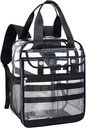 Clear PVC Διαφανής Backpack, Μεγάλη Multi-pocket για εργασία & Ταξίδι (Μαύρο)