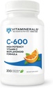 VitamineralsTM Βιταμίνη C-600® Αντιοξειδωτική Υποστήριξη 600 mg Βιταμίνη C, με Βιοφλαβανοειδή - 200 Veggie Caps