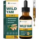 Σταγόνες από Wild Yam Root Extract, Γυναικείο συμπλήρωμα με Fenugreek & Motherwort Herb για την εμμηνόπαυση Relief & PMS Support. Fenogreco y 