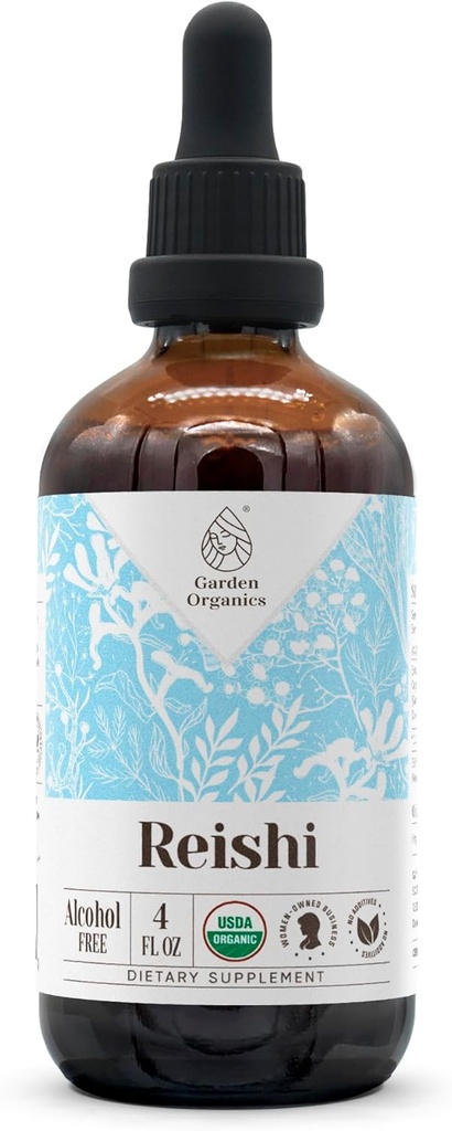 Reishi USDA Organic Alcohol-Free Extract | Dietary Supplement, High-Potency Tincture | Natural Certified Organic Reishi Mushroom (Ganoderma Lucidum) (4 oz)