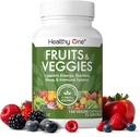 Healthy One Fruits & Veggies - 27 Balanced Whole Foods of Nature - Βιταμίνες - Ορυκτά - Αντιοξειδωτικά - Detox - Λαχανικά - Kale - Μπρόκολο - Σπανάκι - Μπιζέλια - Σμέουρα - Πολυβιταμίνη - 75 Σερβιρίσματος