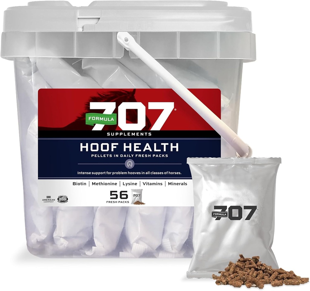 Formula 707 Hoof Health Equine Supplement, Daily Fresh Packs, 56 Day Supply - Βιοτίνη, Αμινοξέα, και Ορυκτά για τη βελτίωση και την υποστήριξη Υγιή Horse Hooves