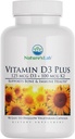 Nature's Lab Vitamin D3 Plus - Περιέχει Βιταμίνες D3 και K2 (MK7) για Ανοσολογική Υποστήριξη, Υγιή Οστά και Καρδιαγγειακή Υγεία* - Χωρίς Γλουτένη, Μη ΓΤΟ - 90 Κάψουλες (3 Μήνες Προσφορά)
