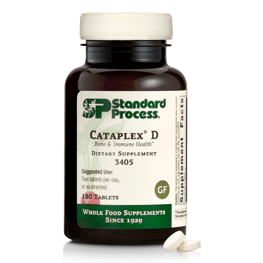 Standard Process Catablex D - Υποστηρίζει την Ανοσολογική λειτουργία, την Πυκνότητα των οστών και την Ορυκτή Απορρόφηση - Συμπλήρωμα Ανοσολογικής Υγείας με Βιταμίνες Α & D - Χωρίς γλουτένη, Μη- Ηπατίτιδα & Μη- Σόγια - 360 Tablets