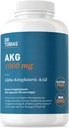 Dr. Tobias AKG συμπλήρωμα 1000mg ανά υπηρεσία, Bioδιαθέσιμο Άλφα Κετογλουταρικό οξύ, υποστηρίζει Κυτταρική Ενέργεια & Νιτρικό Οξείδιο ροής, Vegan, Χωρίς γλουτένη, Μη ΓΤΟ, 180 κάψουλες, 90 εξυπηρετούν